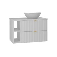 mueble lavabo individual 80cm paneles de melamina y mdf blanco
