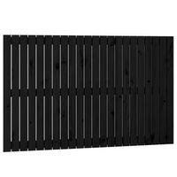 cabecero de cama de pared madera maciza pino negro 140x3x90 cm vidaxl