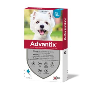 Advantix® pipetas para perros de 4 kg a 10 kg - 4 pipetas