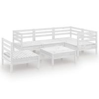conjunto de muebles de jardin 6 uds  mesa y sillas madera maciza pino blanco