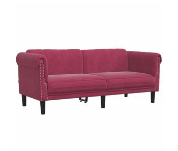 Vidaxl sofá de 2 plazas terciopelo rojo tinto