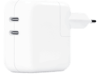 apple cargador y adaptador de corriente dual usb-c 35 w blanco