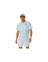 camiseta de tenis asics game ss top hombre blanco