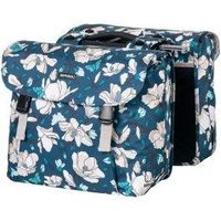 basil alforjas bloom field mik 28-35l impermeable poliester azulflores creflectantes 30x15x33 cm