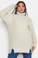 yours luxury jersey crema con cuello alto mujer curvy y tallas grandes yours