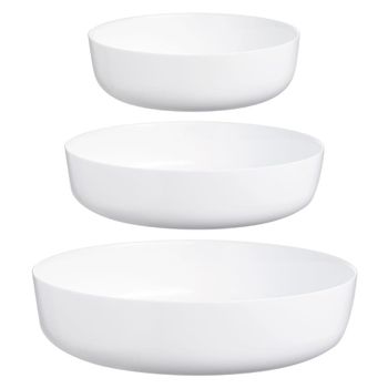 Set 3 fuentes vidrio opal blancas 18-22-26 cm