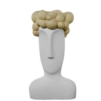Jarron De Un Busto Blanco Y Crema