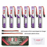 6 baterias gaoneng 38v 380mah 60c 1s lihv con conector a30 y cable adaptador para happymodel mobula6 y betafpv meteor65