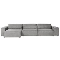 moderno sofa esquinero modular 3 plazas tapizado de tela gris derecho hellnar
