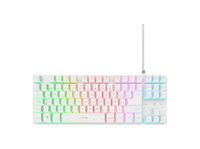 teclado gaming - trust gxt 833w 1x usb cable tkl compacto iluminacion led multicolor anti-ghosting blanco