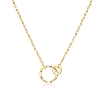 Cadena de plata 925 bañado en oro círculos para mujer