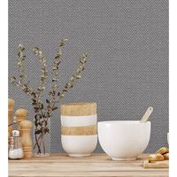 papel pintado vinilico lavable de espigas con textura en relieve - delhi 680978 de gaulan - rollo de 10 m x 106 m