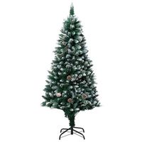 arbol de navidad artificial con pinas y nieve blanca 150 cm vidaxl