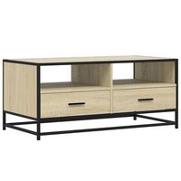 mesa de centrormesa auxiliarrmesita de centro madera ingenieria metal roble sonoma 100x50x45cm