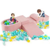 5 uds bloques de construccion de espuma bloques de construccion gigantes con piscina de bolas bloques de construccion grandes para correr rosa