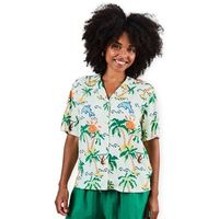 brava fabrics camisa tropical pixel aloha blouse - ecru para mujer