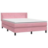 cama tapizada 223x147x88 cm tejido - rosa
