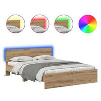 cama matrimonial  cama para adulto  estructura de cama con cabecera roble artesanal 140 x 200 cm