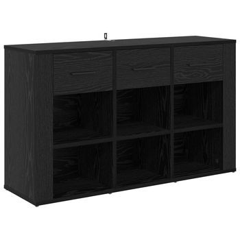 Vitrina Roble Negro 100 X 30 X 59,5 Cm Madera De Ingeniería Vidaxl