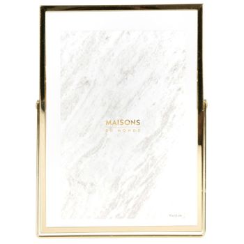 Marco de cristal y acero dorado, formato 10x15 cm