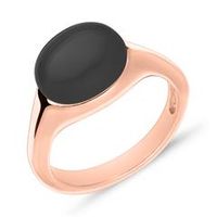 anillo de plata 925 chapada en oro rosa con onix