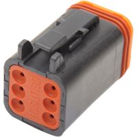 carcasa de conector de cable electrico deutsch 6 pines macho negro