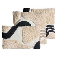 conjunto de 3 cojines decorativos de algodon con diseno capitone 4530 x 4550 cm beigenegro alstonia