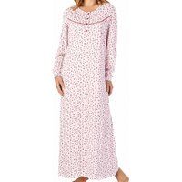 Buttoned Top Longer Length 50 inch Long Sleeve Cotton Nightdress