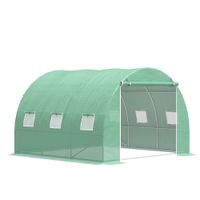 outsunny invernadero de jardin 9 m invernadero tipo tunel de jardin 3x3x2 m con puerta enrollable y 6 ventanas de malla de acero pe   aosom espana