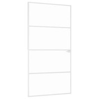 puerta interior vidrio templado y aluminio blanco 102x2015 cm vidaxl
