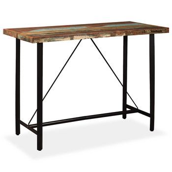 Mesa De Bar De Madera Maciza Reciclada 150x70x107 Cm Vidaxl