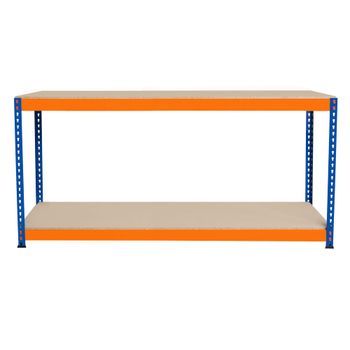 Banco De Trabajo De Garaje Con 2 Niveles 300kg Estación De Trabajo Diy 180 X 45 X 90cm