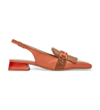 Hispanitas para mujer. CHV253817 Zapatos de Piel Dali coral (36), 1 a 3cm, 3 a 5cm, Ninguno, Hebilla, Casual, Naranja