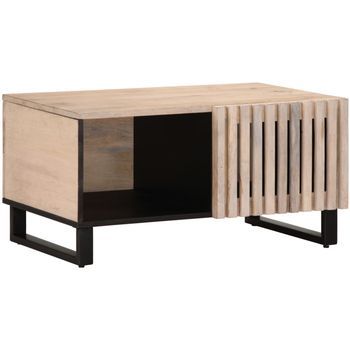 Mesa De Centro De Madera Maciza De Mango Blanca 80x51x40 Cm Vidaxl