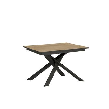 Mesa extensible 80x120/180cm efecto madera, roble natural