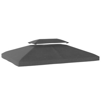 Outsunny Toldo de Recambio 4x3 m con Techo Doble Orificios de Drenaje y Protección UV Solo Toldo NO Incluye Marco Gris Oscuro