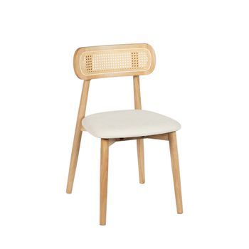 Silla De Comedor Poliéster, Madera De Hevea, Ratán Sintético Klast Home Natural 47 X 80 Cm - Natural