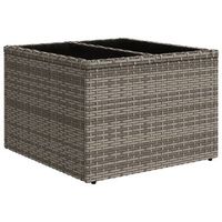 mesa de jardinrmesa para exterioresrmesa de patio superficie de cristal ratan pe gris 55x55x37 cm