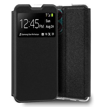 Cool Funda Flip Cover Tipo Libro Liso Negro para ZTE Blade A34