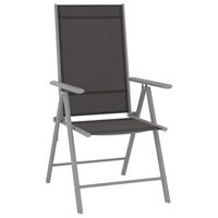 pack 6 uds sillas de jardin  silla de exterior  sillon plegables textilene negro