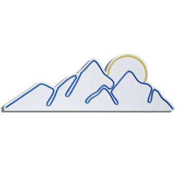 Iluminación Led Decorativa De Plástico Montaña Azul Amarillo 21x62x2 Cm