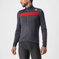 castelli puro 3 jersey fz - xxl - dark grayred reflex