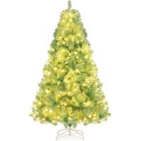 arbol de navidad con luces incorporadas costway arbol de navidad 688 ramas - 180 cm - verde