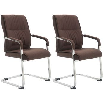 Set De 2 Sillas Oscilantes Anubis Xxl En Tela Marrón 65x58x102 Cm Clp
