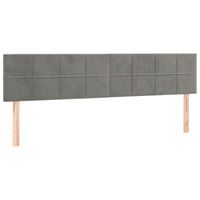 cabecero cama mueble de dormitorio con led de terciopelo claro 180 x 5 x 7888 cm gris m020001454
