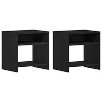 pack 2 uds mesillas de noche  mesita de noche roble negro 40x30x40 cm