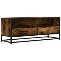 mueble tv  mueble de salon  mesa de tv metal y madera ingenieria roble ahumado 100x345x40cm