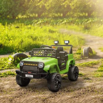 Coche Eléctrico Para Niños De +3 Años Con Batería 12v Verde Aiyaplay
