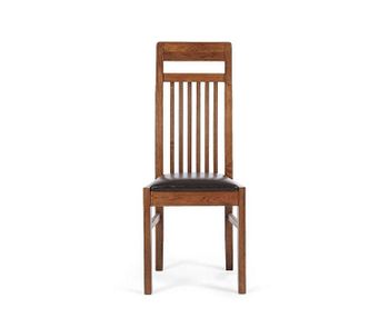 Ex-display Set of 2 Monaco Dark Solid Oak and Brown Dining Chairs