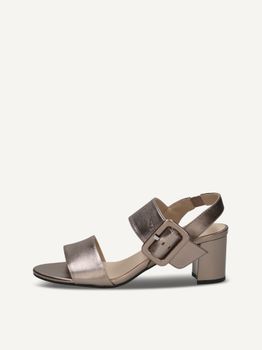 CAPRICE Heeled sandal, metallic, made of Leather with Block heel, Size 36